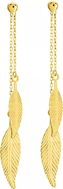 Boucles d'oreilles Pendantes Or Giselene Plume - Boucles d'oreilles en Or 375 9k - Bijoux en Vogue