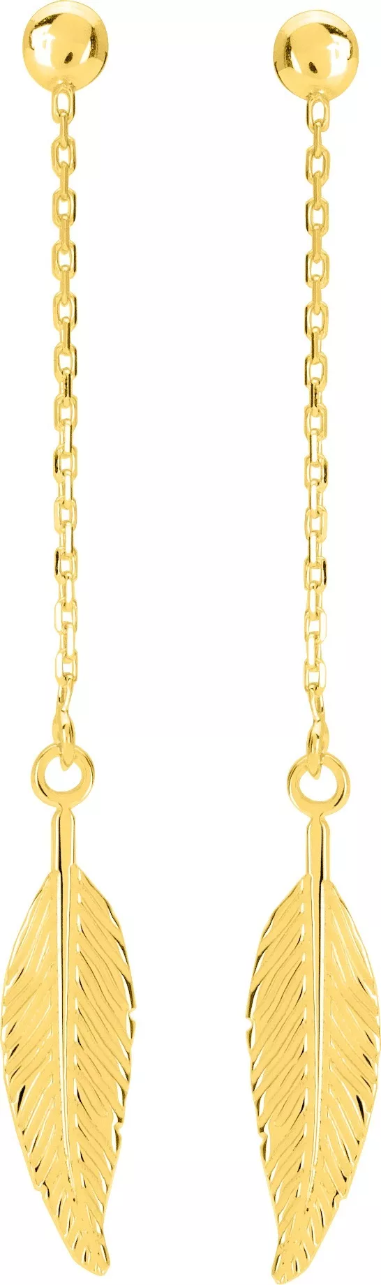 Boucles d'oreilles Pendantes Or Kissadila Plume - Boucles d'oreilles en Or 375 9k - Bijoux en Vogue