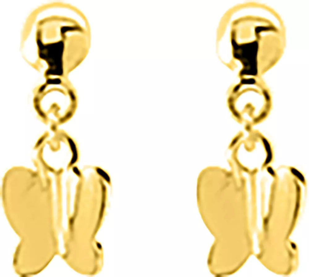 Boucles d'oreilles Pendantes Or Elfie Papillon - Boucles d'oreilles en Or 375 9k - Bijoux en Vogue