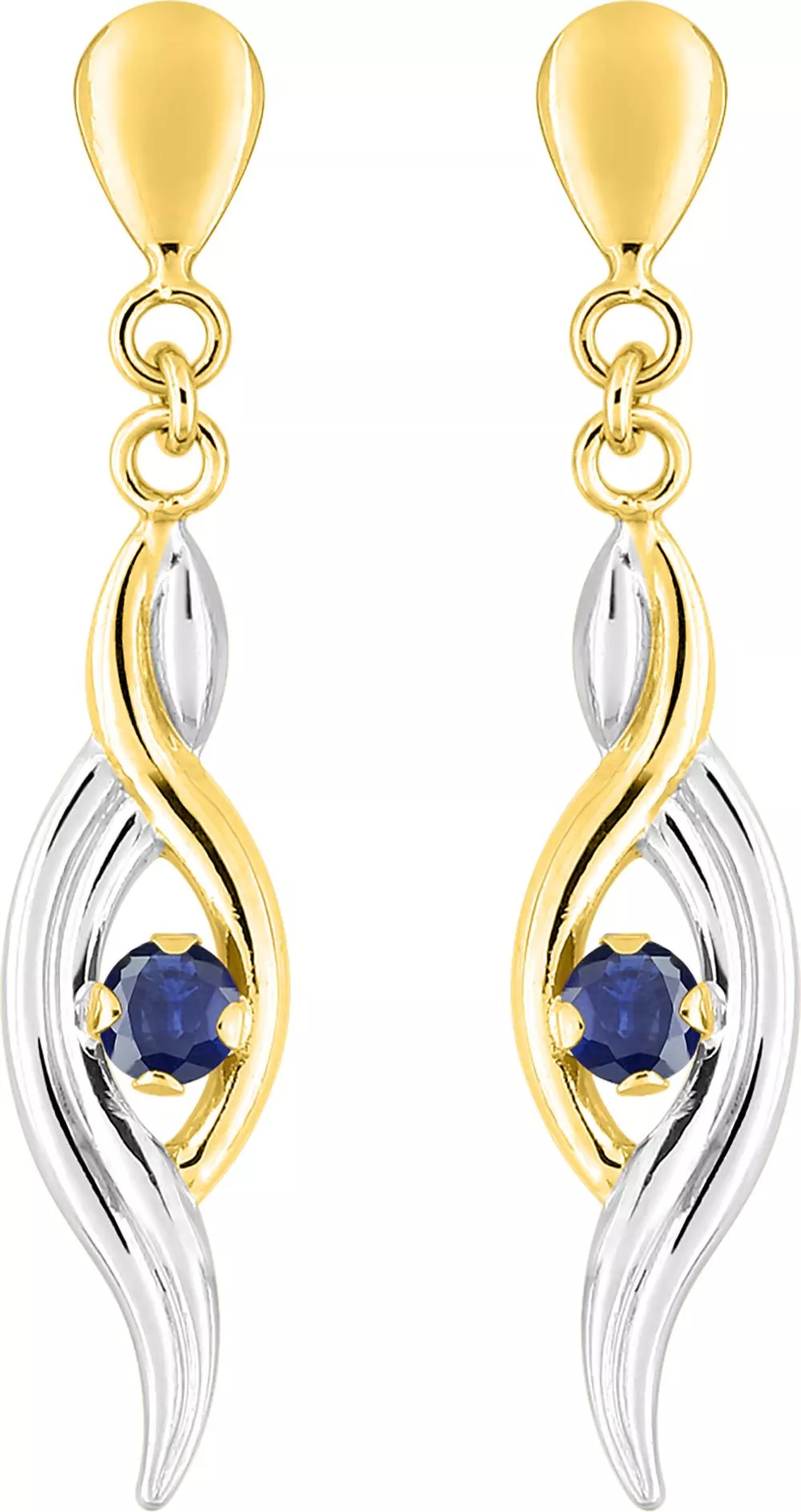 Boucles d'oreilles Pendantes Or Ahdda Saphir - Boucles d'oreilles en Or 375 9k - Bijoux en Vogue