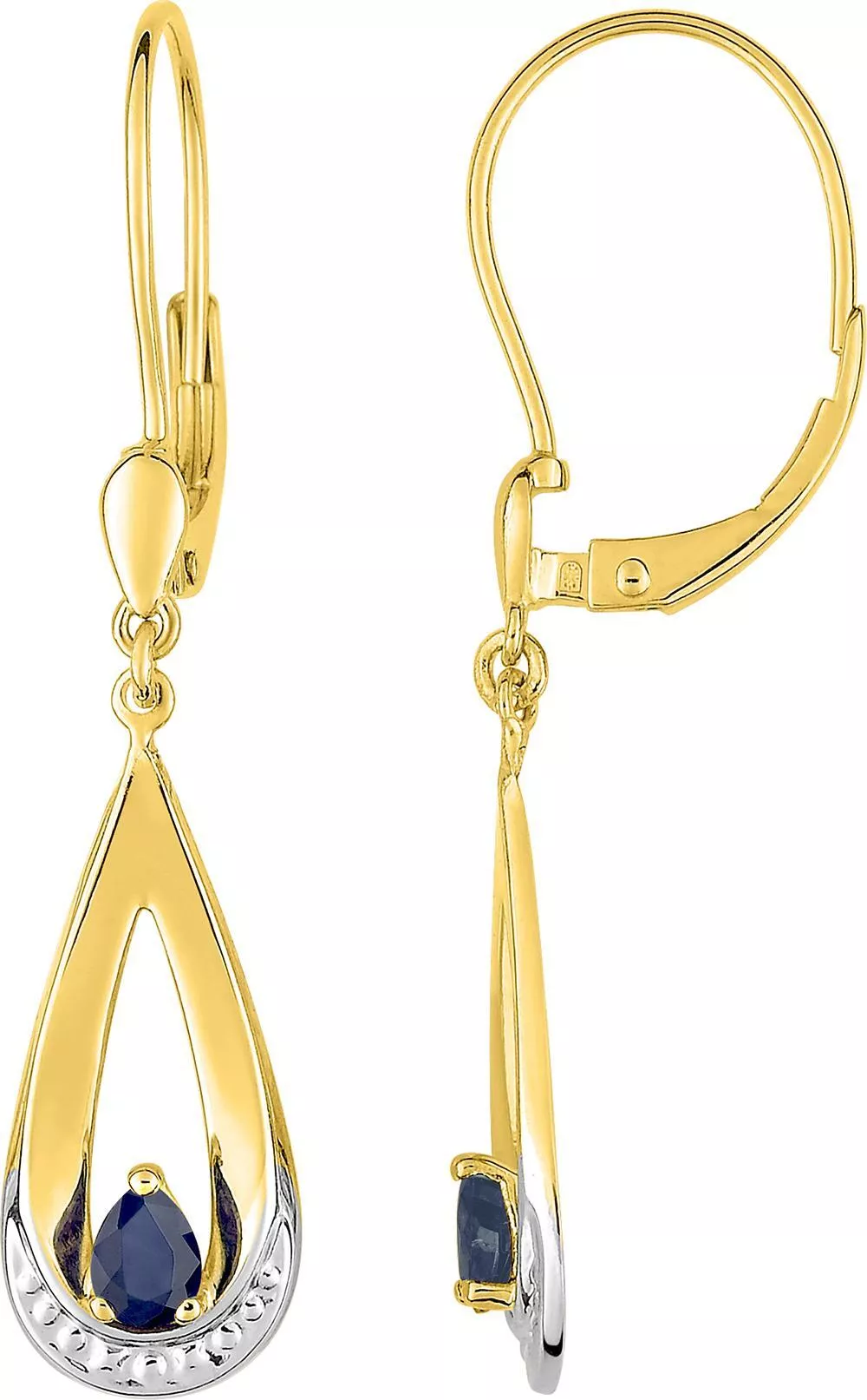 Boucles d'oreilles Pendantes Or Eyliane Saphir - Boucles d'oreilles en Or 375 9k - Bijoux en Vogue
