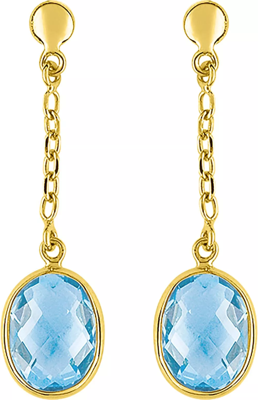 Boucles d'oreilles Pendantes Or Andrette bleu Topaze - Boucles d'oreilles en Or 375 9k - Bijoux en Vogue