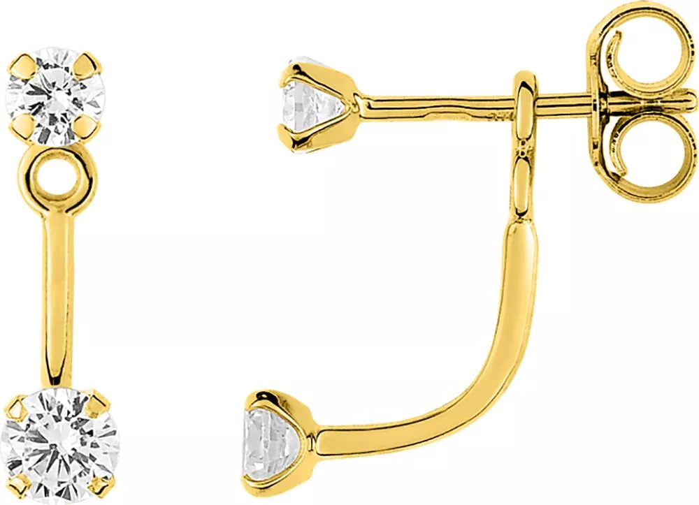 Boucles d'oreilles Pendantes Or Brtigitte Zirconium - Boucles d'oreilles en Or 375 9k