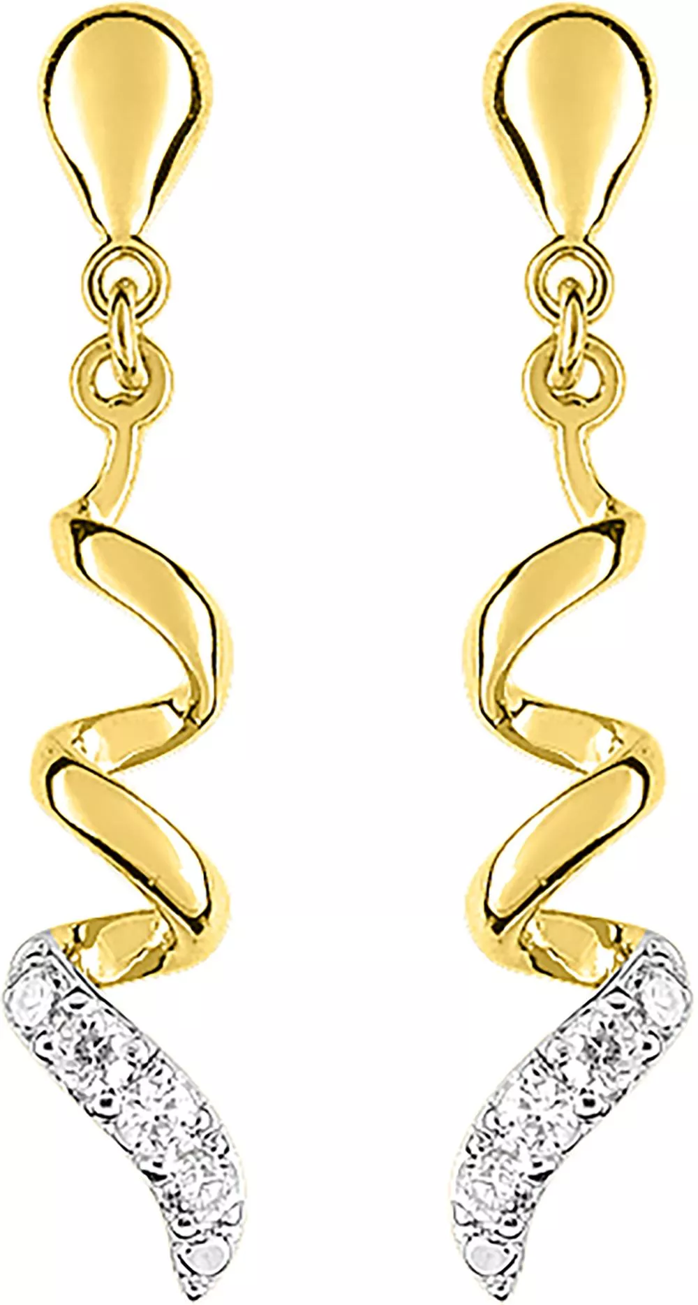 Boucles d'oreilles Pendantes Or Janela Zirconium - Boucles d'oreilles en Or 375 9k - Bijoux en Vogue