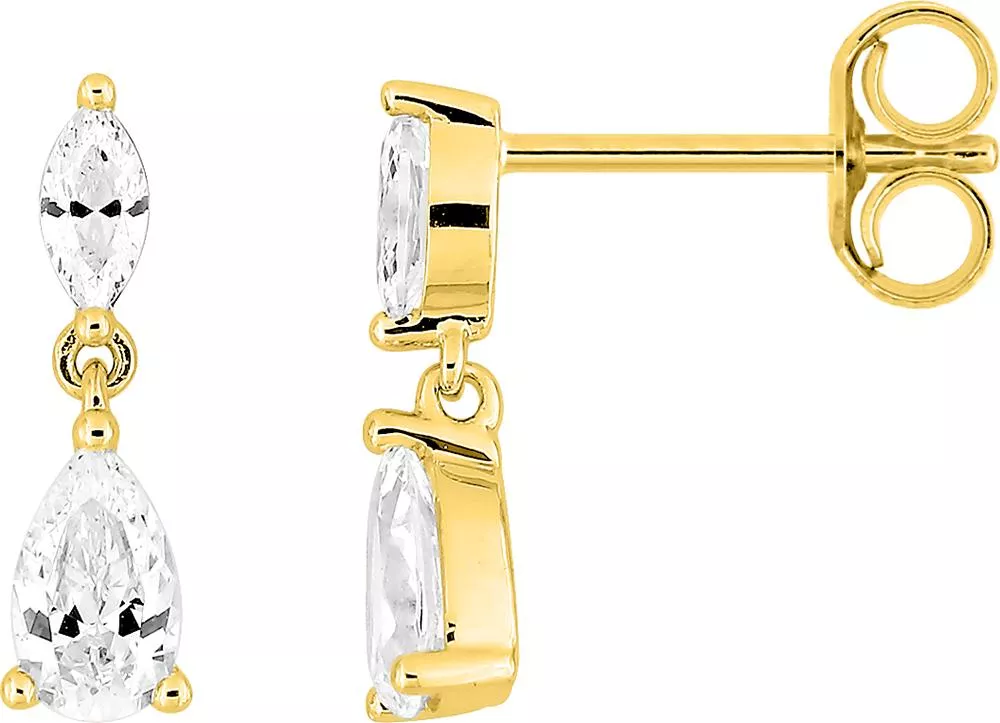 Boucles d'oreilles Pendantes Or Ebenie Zirconium - Boucles d'oreilles en Or 375 9k - Bijoux en Vogue