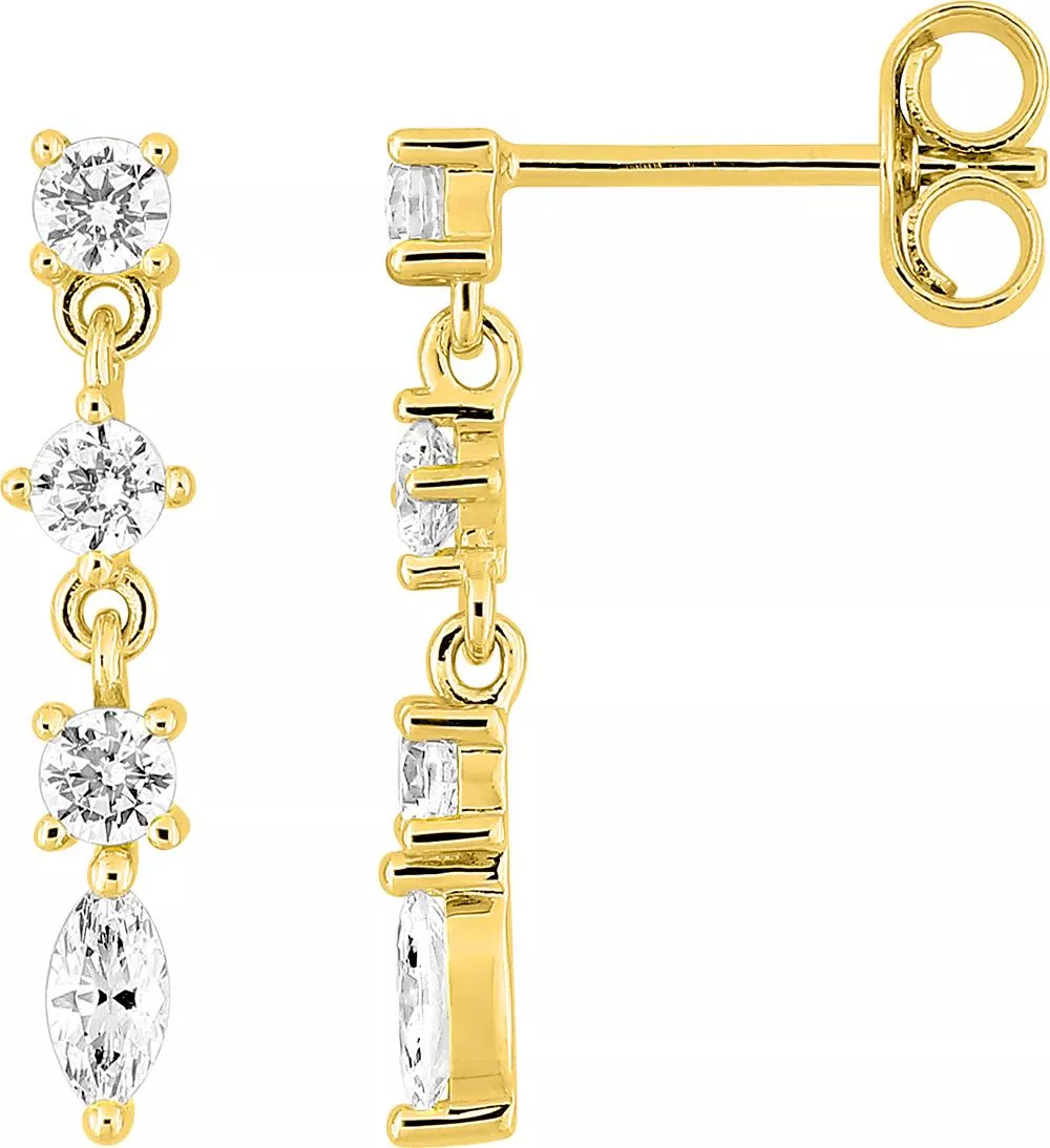 Boucles d'oreilles Pendantes Or Jourda Zirconium - Boucles d'oreilles en Or 375 9k - Bijoux en Vogue