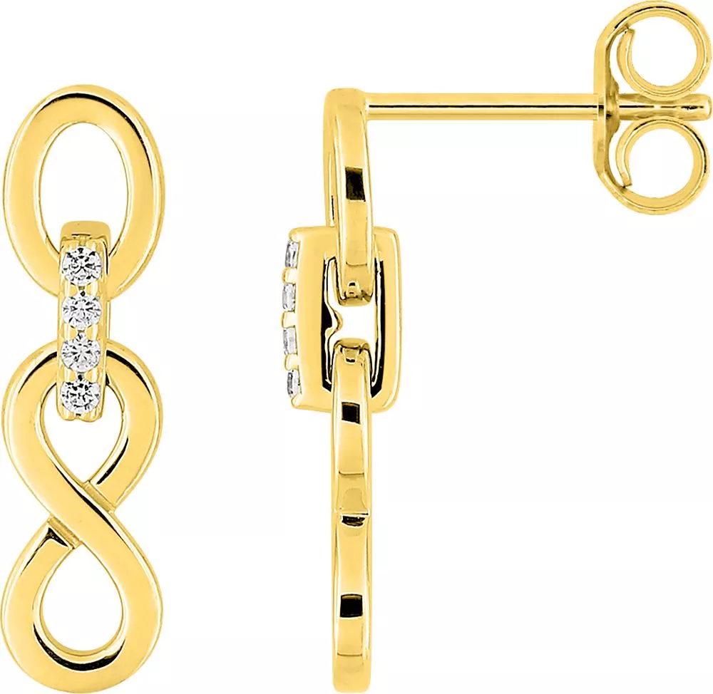 Boucles d'oreilles Pendantes Or Jaqcueline Zirconium - Boucles d'oreilles en Or 375 9k - Bijoux en Vogue
