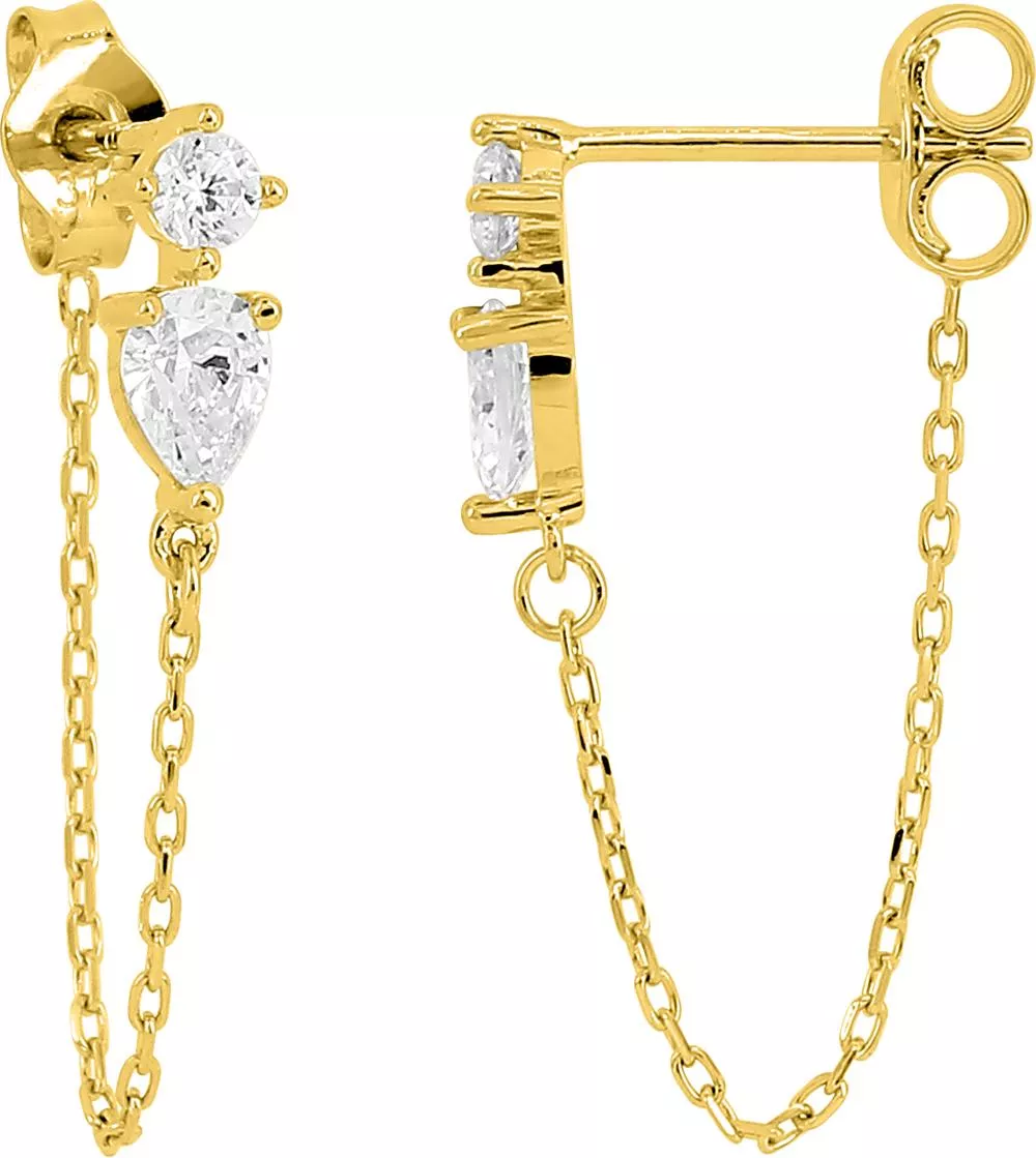 Boucles d'oreilles Pendantes Or Kimya Zirconium - Boucles d'oreilles en Or 375 9k - Bijoux en Vogue
