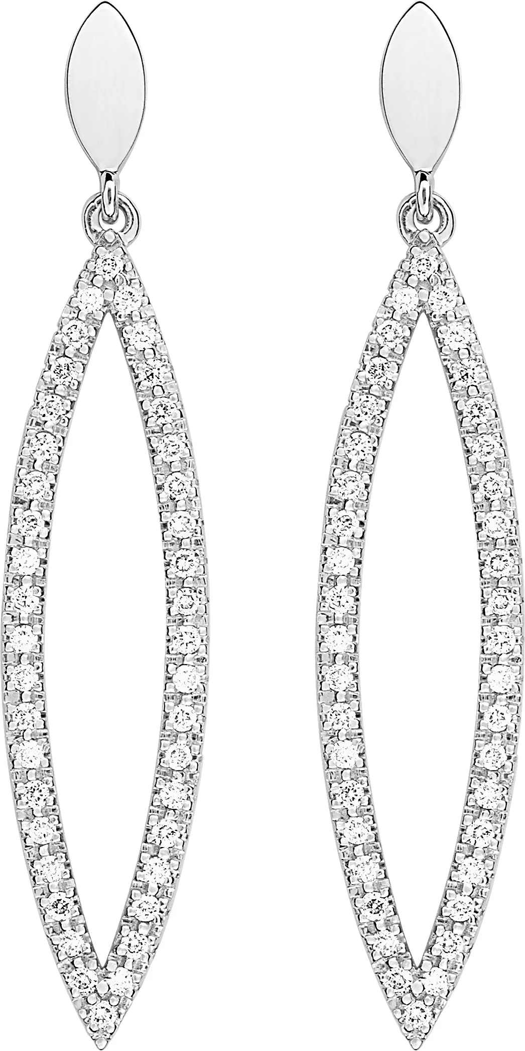 Boucles d'oreilles Pendantes Or Blanc Maruccia Diamant - Boucles d'oreilles en Or 750 18k