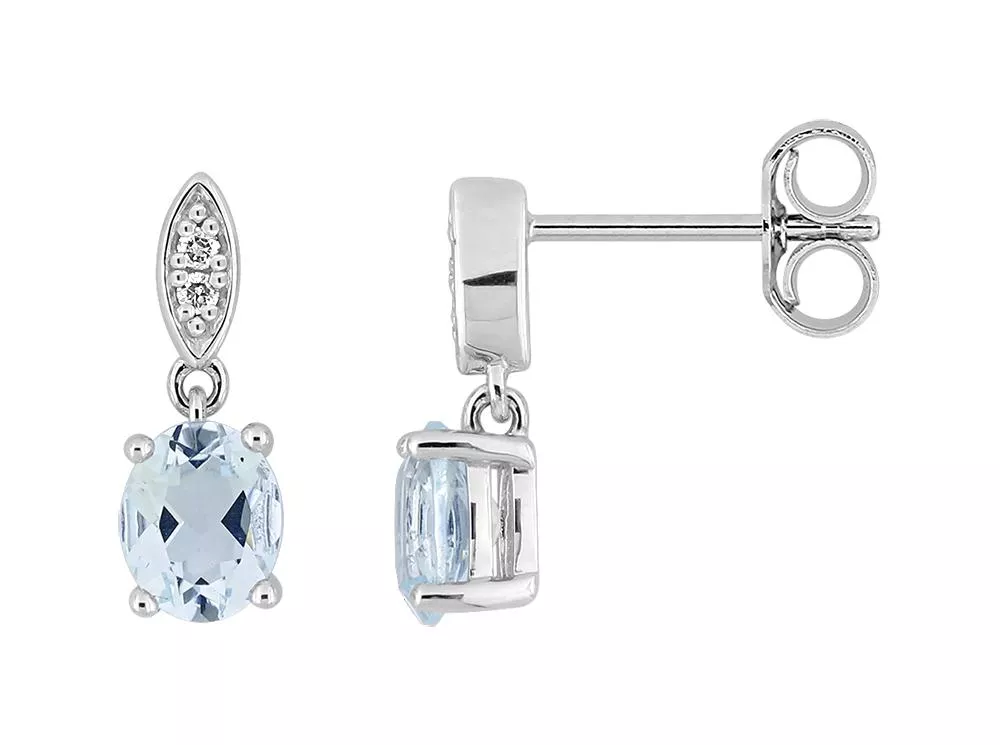 Boucles d'oreilles Pendantes Or Blanc Lidwina Diamant - Boucles d'oreilles en Or 750 18k