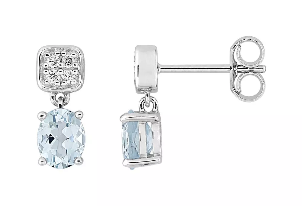 Boucles d'oreilles Pendantes Or Blanc Nassuria Diamant - Boucles d'oreilles en Or 750 18k