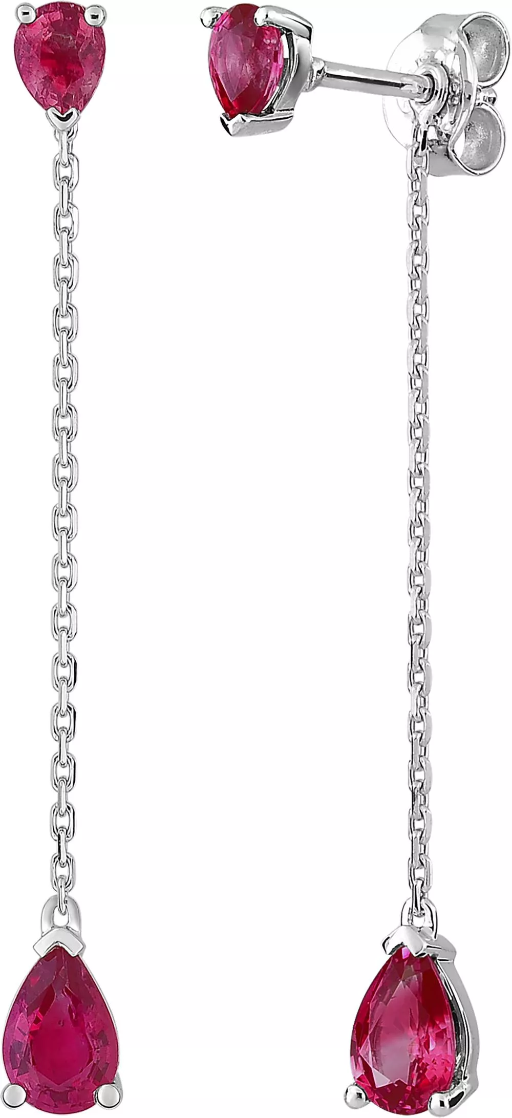 Boucles d'oreilles Pendantes Or Blanc Kellina Rubis - Boucles d'oreilles en Or 750 18k - Bijoux en Vogue