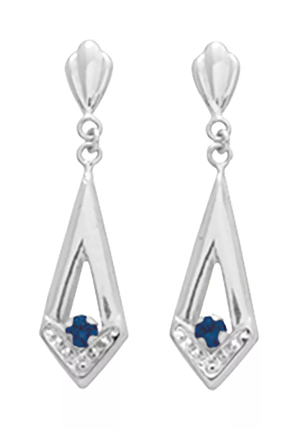 Boucles d'oreilles Pendantes Or Blanc Corinn Saphir - Boucles d'oreilles en Or 750 18k - Bijoux en Vogue