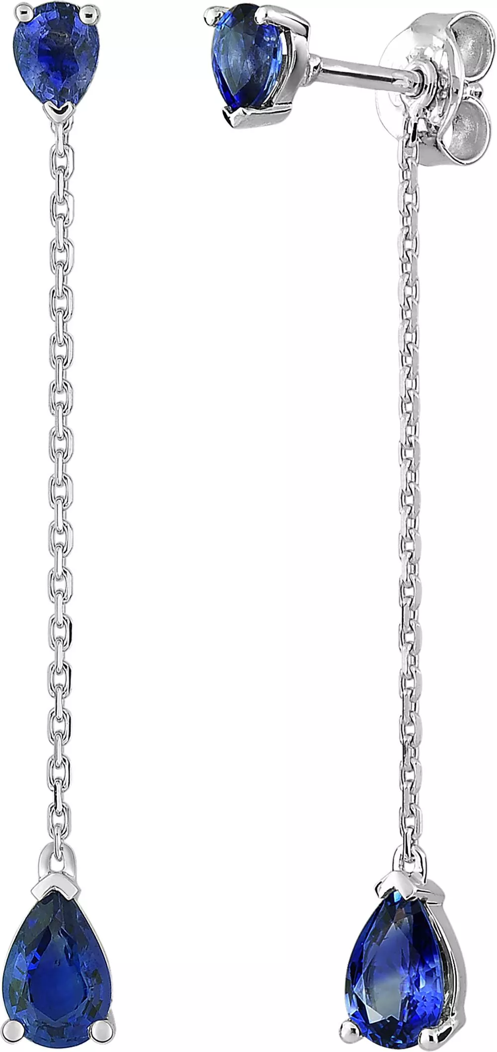 Boucles d'oreilles Pendantes Or Blanc Bahareh Saphir - Boucles d'oreilles en Or 750 18k - Bijoux en Vogue