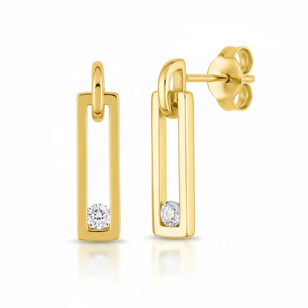 Boucles d'oreilles Pendantes Or Cartiniere Diamant - Boucles d'oreilles en Or 750 18k