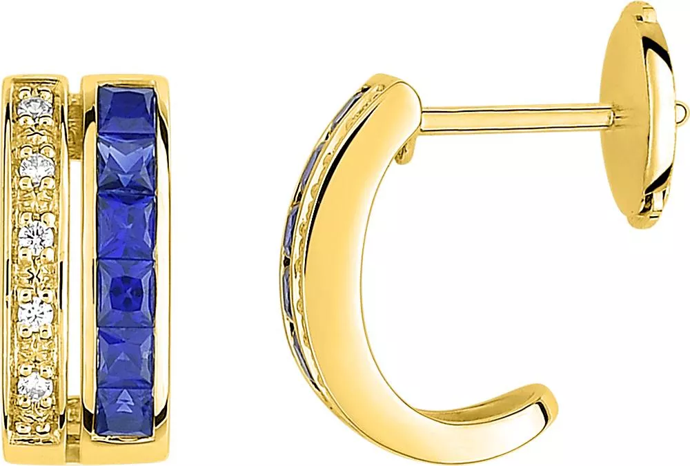 Boucles d'oreilles Pendantes Or Bonanza Diamant Saphir - Boucles d'oreilles en Or 750 18k