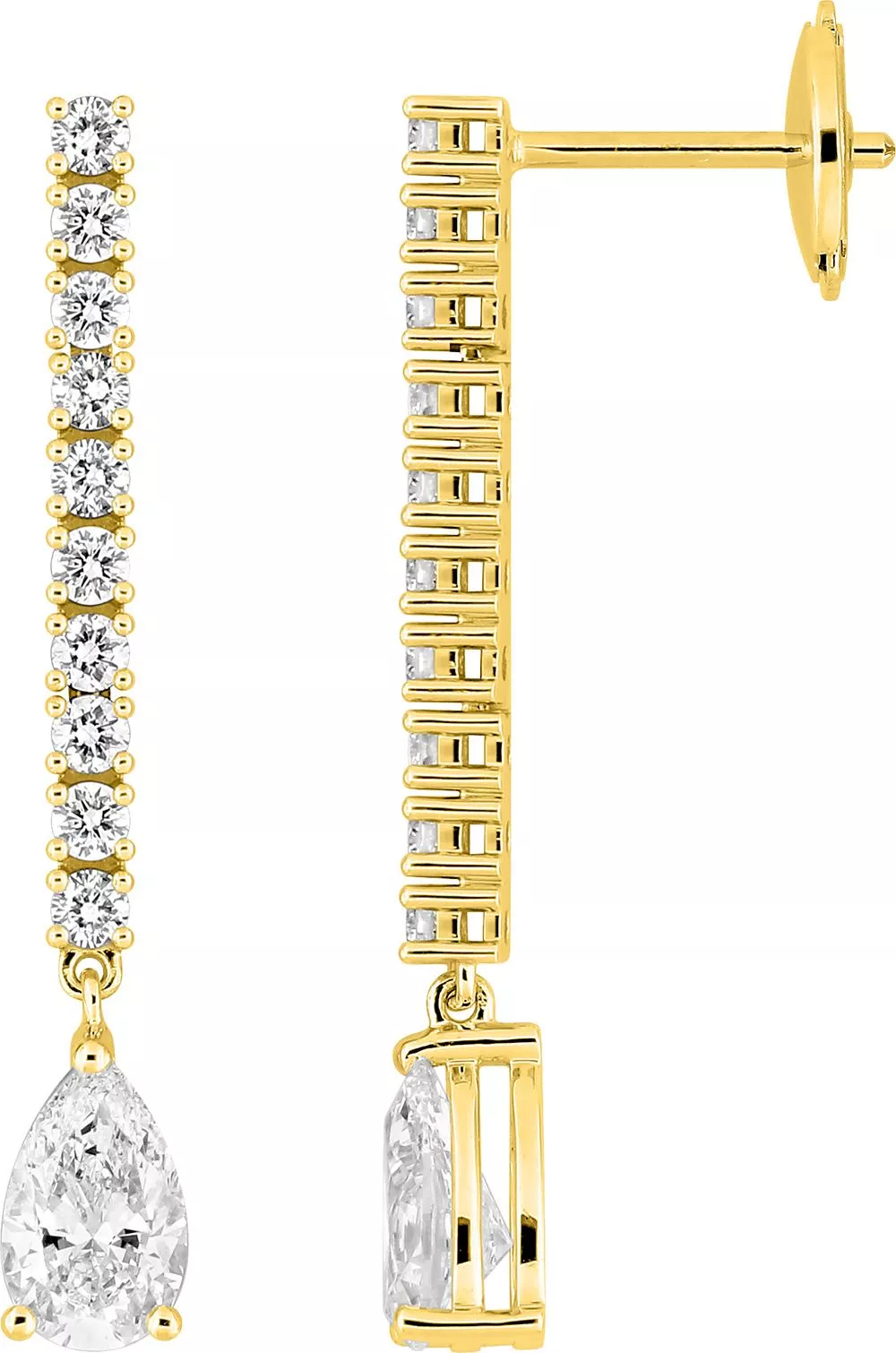 Boucles d'oreilles Pendantes Or Mamatkulovna Diamant - Boucles d'oreilles en Or 750 18k