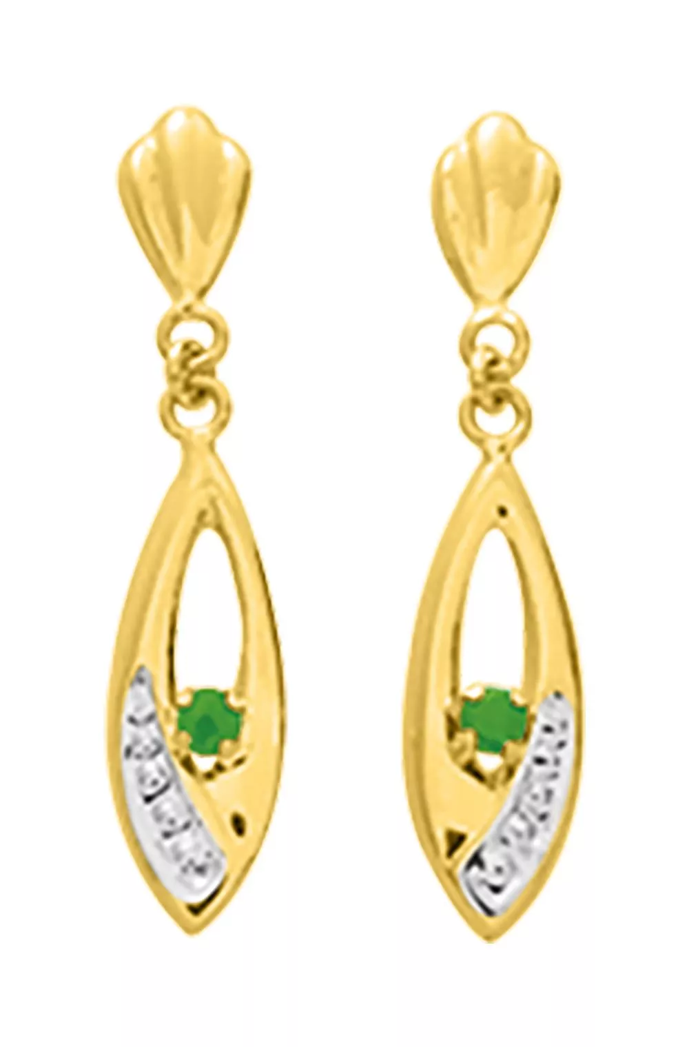 Boucles d'oreilles Pendantes Or Therezia Emeraude - Boucles d'oreilles en Or 750 18k - Bijoux en Vogue
