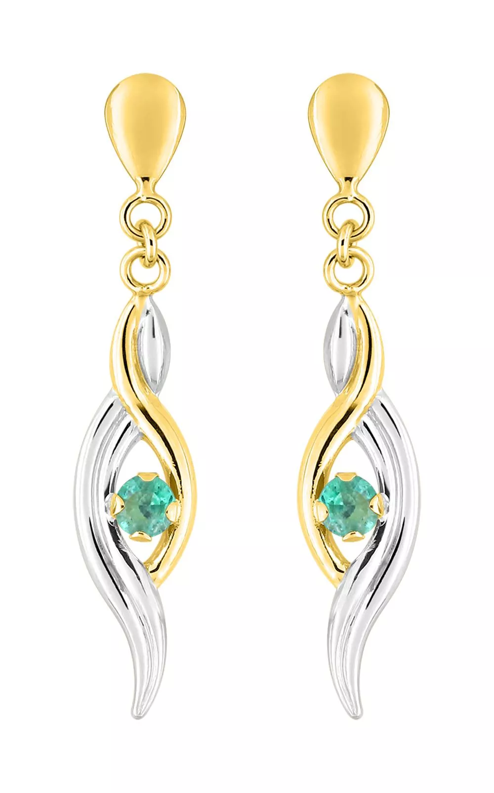 Boucles d'oreilles Pendantes Or Exupera Emeraude - Boucles d'oreilles en Or 750 18k - Bijoux en Vogue