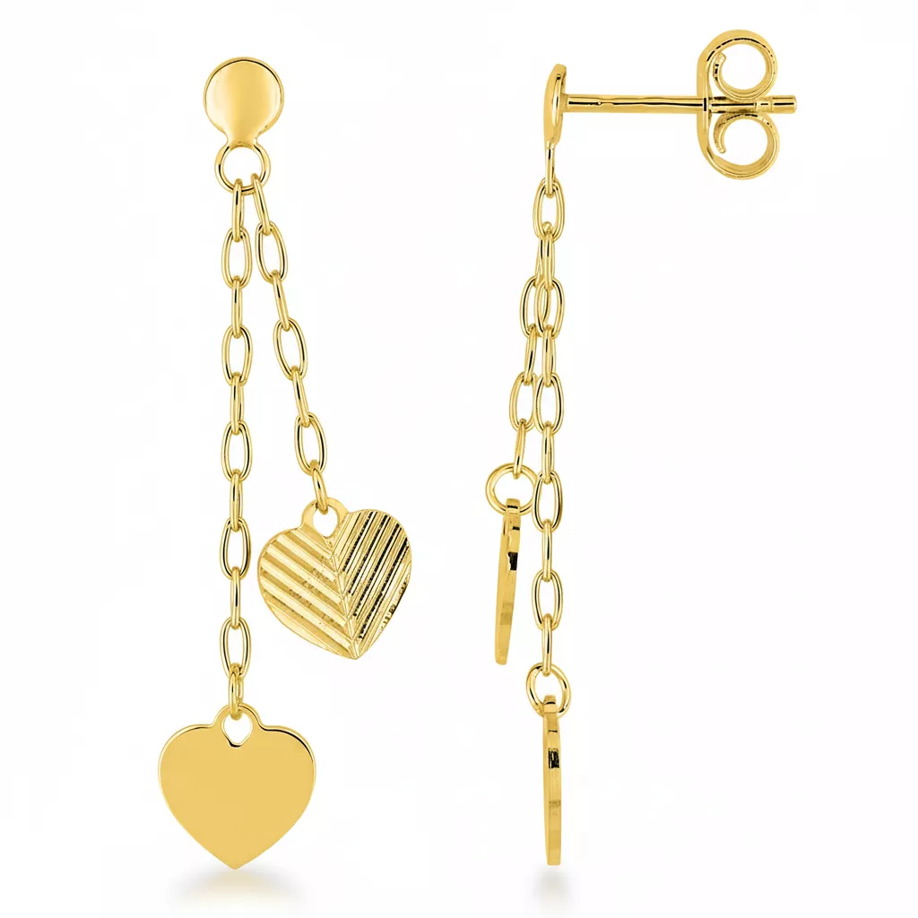 Boucles d'oreilles Pendantes Or Benada Coeur - Boucles d'oreilles en Or 750 18k - Bijoux en Vogue