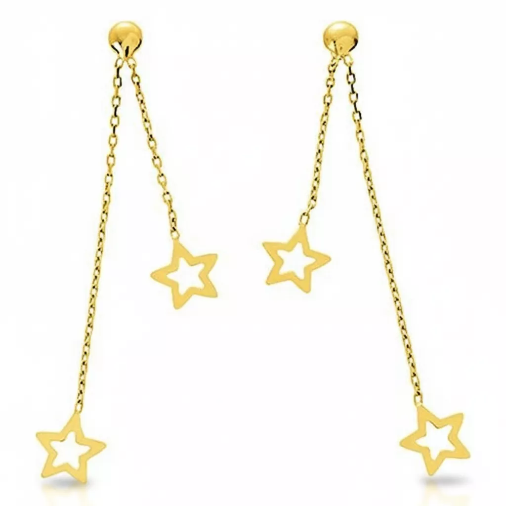 Boucles d'oreilles Pendantes Or Étoile - Boucles d'oreilles en Or 750 18k - Bijoux en Vogue