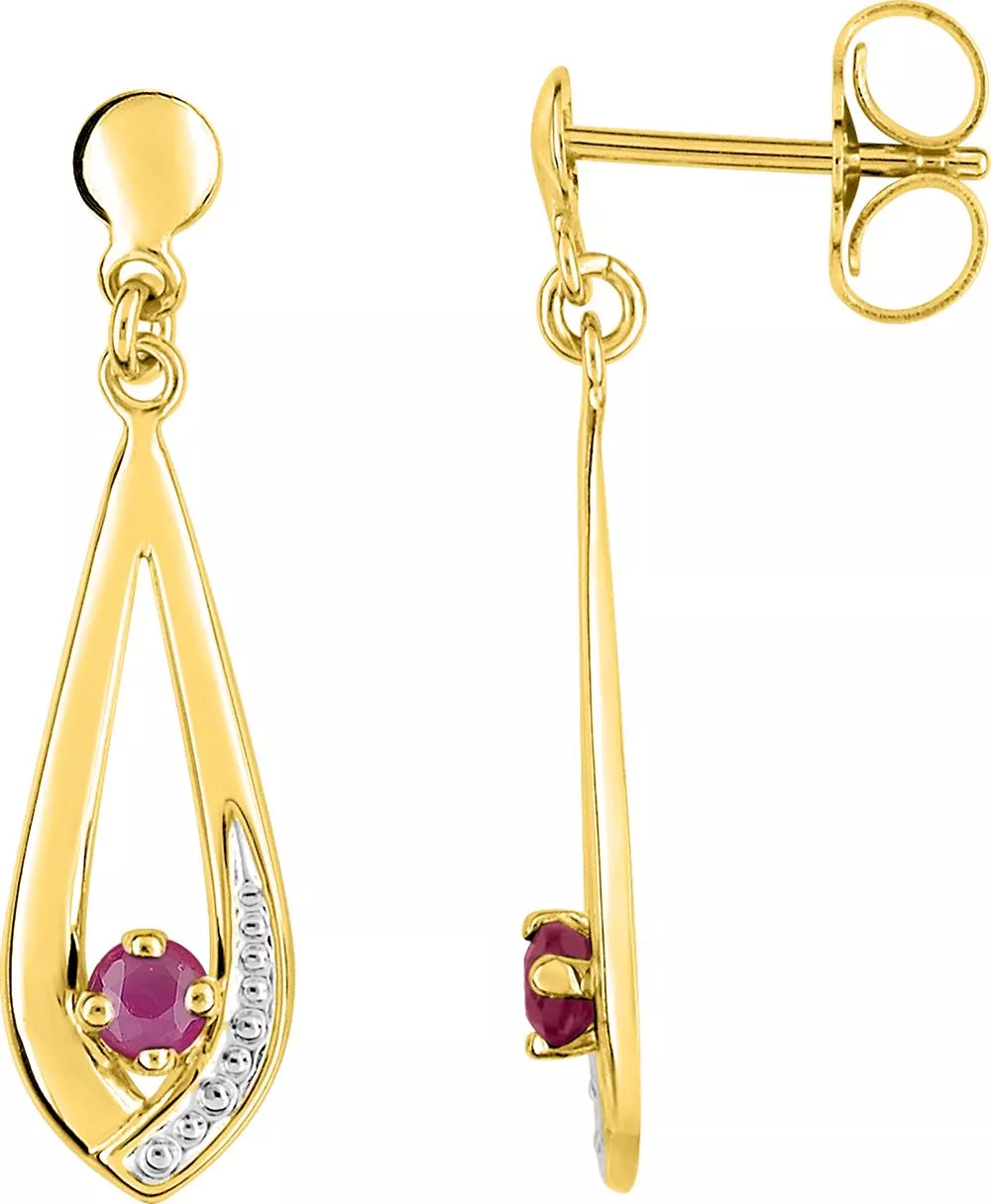 Boucles d'oreilles Pendantes Or Xuexia Rubis - Boucles d'oreilles en Or 750 18k - Bijoux en Vogue
