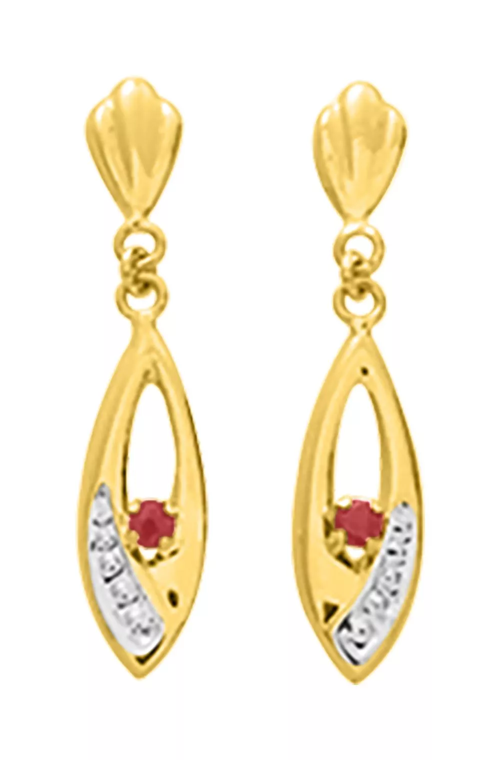 Boucles d'oreilles Pendantes Or Sttephanie Rubis - Boucles d'oreilles en Or 750 18k - Bijoux en Vogue