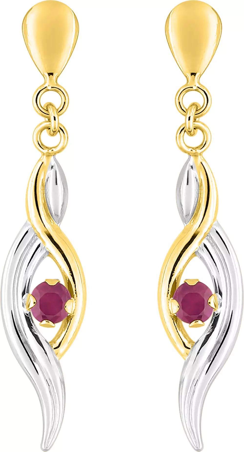 Boucles d'oreilles Pendantes Or Edwige Rubis - Boucles d'oreilles en Or 750 18k - Bijoux en Vogue
