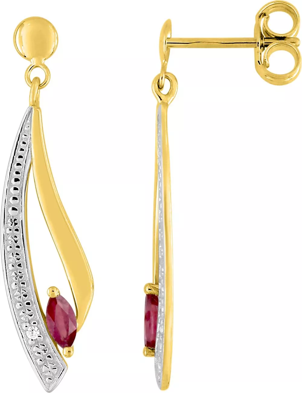 Boucles d'oreilles Pendantes Or Barrachina Rubis - Boucles d'oreilles en Or 750 18k - Bijoux en Vogue