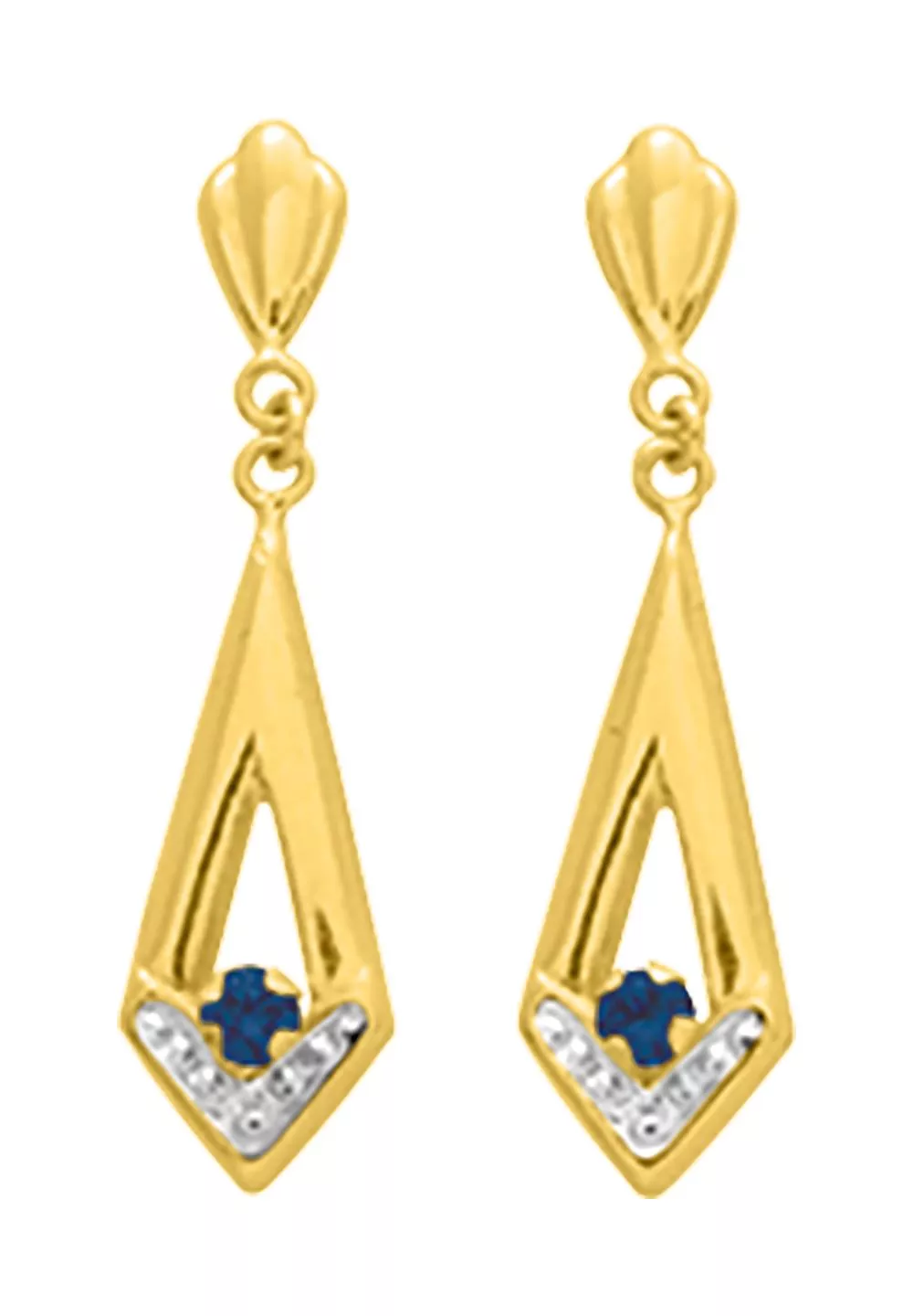 Boucles d'oreilles Pendantes Or Silveria Saphir - Boucles d'oreilles en Or 750 18k - Bijoux en Vogue