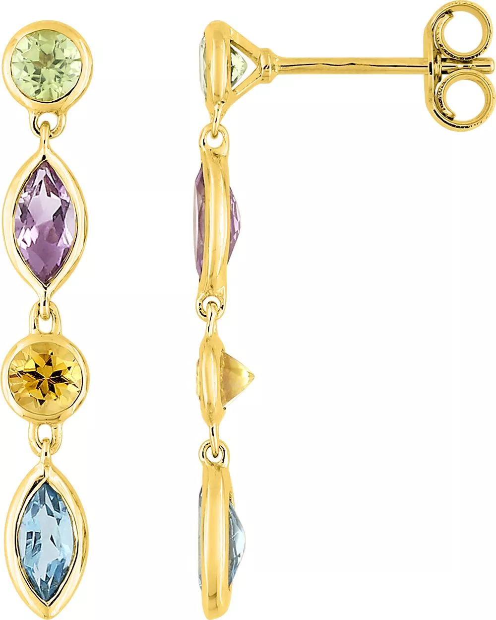 Boucles d'oreilles Pendantes Or Kwenda bleu Topaze - Boucles d'oreilles en Or 750 18k - Bijoux en Vogue