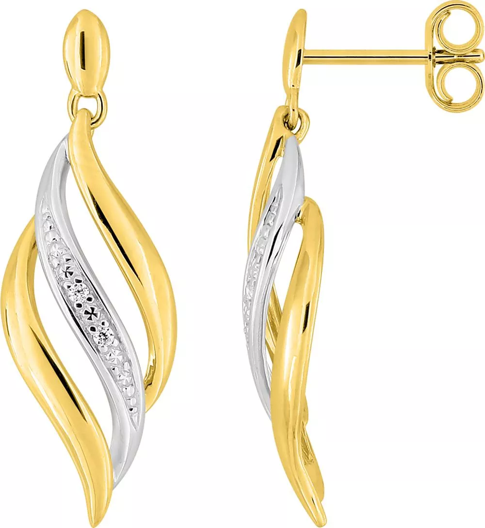 Boucles d'oreilles Pendantes Or Garoufalia Zirconium - Boucles d'oreilles en Or 750 18k - Bijoux en Vogue