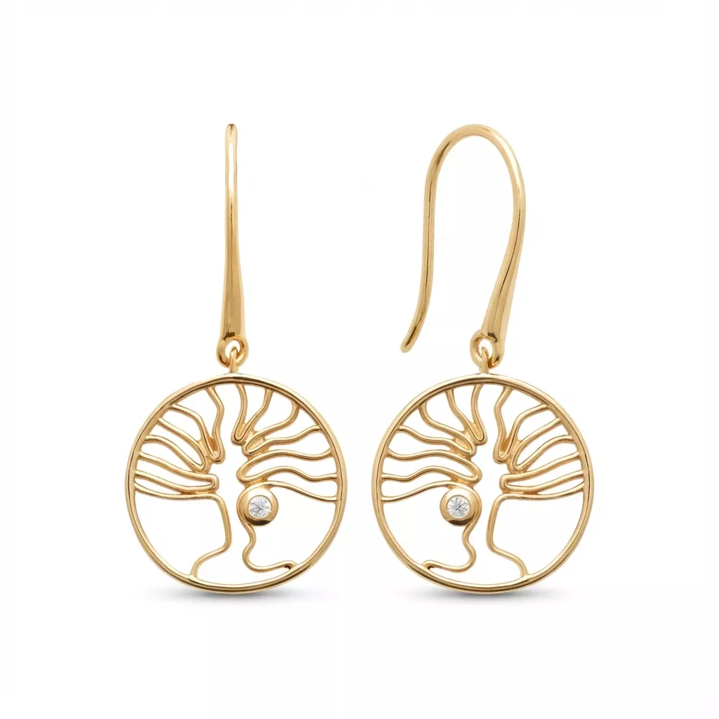 Boucles d'oreilles Pendantes Plaqué Or Aristouia Zirconium Figuratif Joaillerie - Boucles d'oreilles en Plaqué or