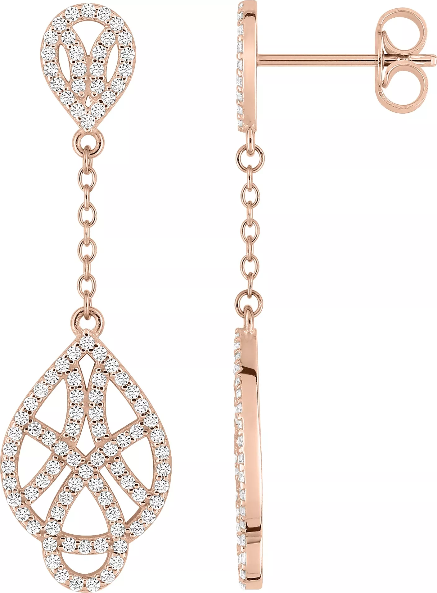 Boucles d'oreilles Pendantes Plaqué Or Deirdre Rose Zirconium - Boucles d'oreilles en Plaqué or - Bijoux en Vogue