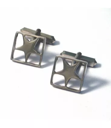 Bouton de manchette pour homme Etoiles Milhaud "133-3" - Boutons de Manchettes en Argent - Bijoux en Vogue