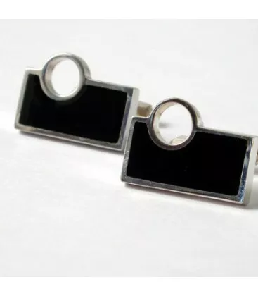 Bouton de manchette Art Déco Invargson "104-4" - Boutons de Manchettes en Argent - Bijoux en Vogue