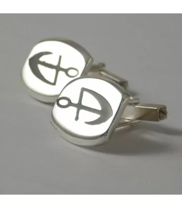 Bouton de manchette Navale Gaurangkumar "067-1" - Boutons de Manchettes en Argent - Bijoux en Vogue