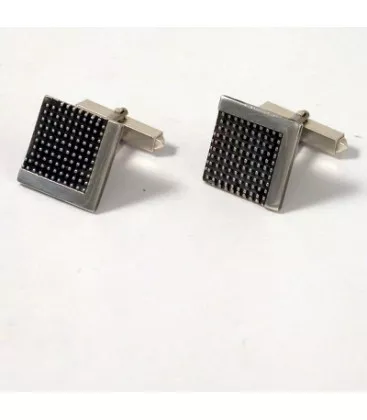 Bouton de manchette pour homme Minimaliste Casson "135-51" - Boutons de Manchettes en Argent - Bijoux en Vogue