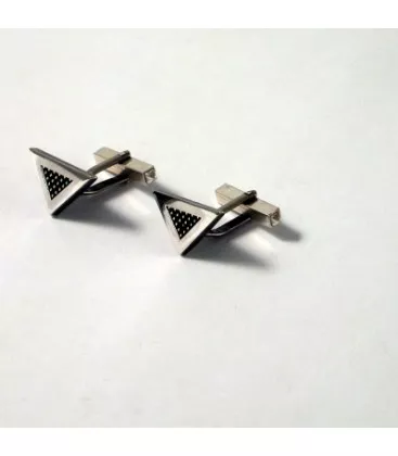 Bouton de manchette pour homme Minimaliste Eshak "135-31" - Boutons de Manchettes en Argent - Bijoux en Vogue