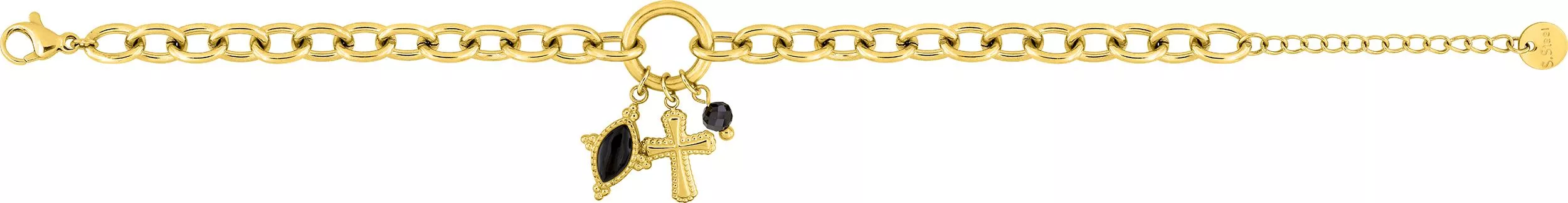 Bracelet Acier Jhislaine Agate Noir - Bracelet en Acier - Bijoux en Vogue