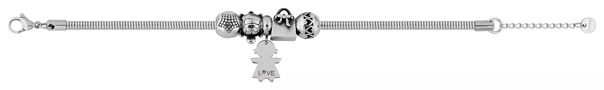 Bracelet Acier Ceren Cristal Blanc - Bracelet en Acier - Bijoux en Vogue