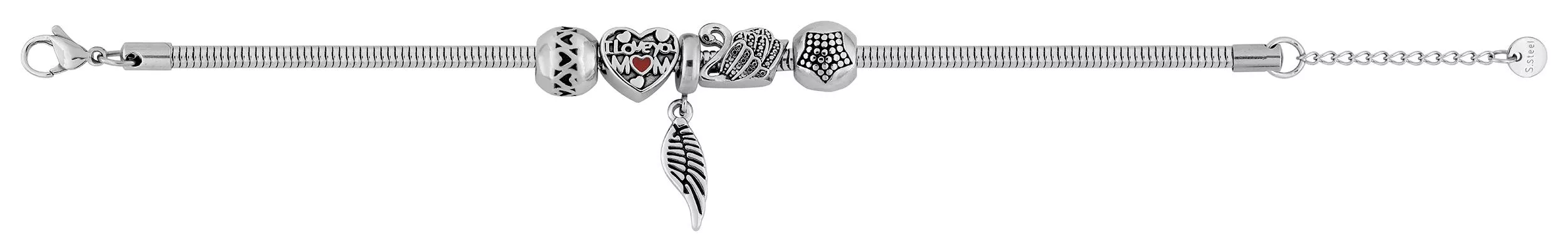 Bracelet Acier Afrah Cristal Blanc - Bracelet en Acier - Bijoux en Vogue