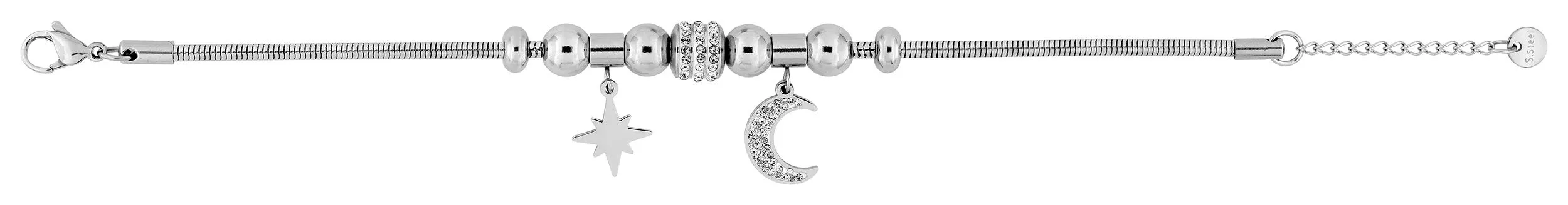 Bracelet Acier Faila Cristal Blanc - Bracelet en Acier - Bijoux en Vogue