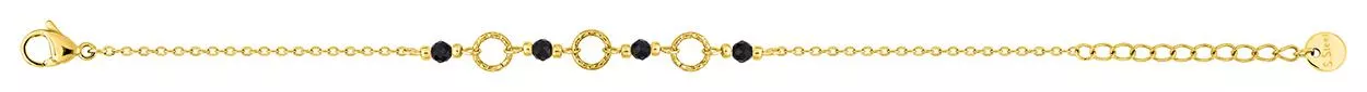 Bracelet Acier Doré Luxandra Agate Noir - Bracelet en Acier - Bijoux en Vogue