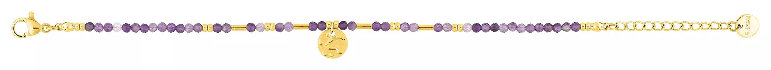 Bracelet Acier Doré Fianemotta Améthyste - Bracelet en Acier - Bijoux en Vogue