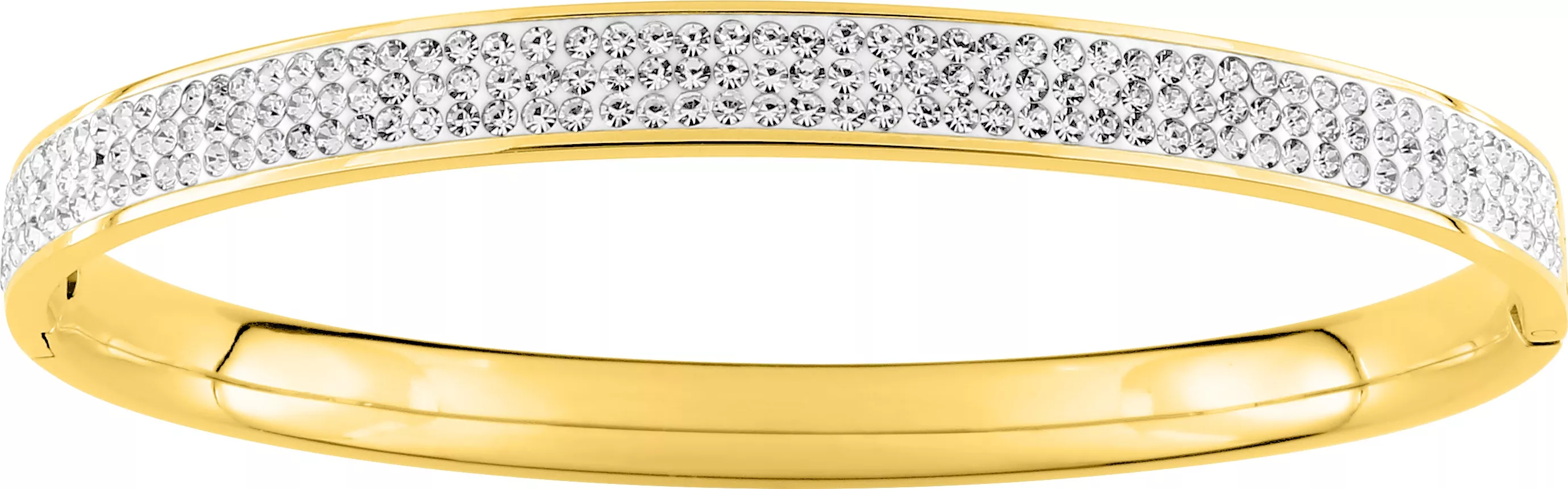 Bracelet Acier Doré Carmeliana Cristal Blanc - Bracelet en Acier - Bijoux en Vogue