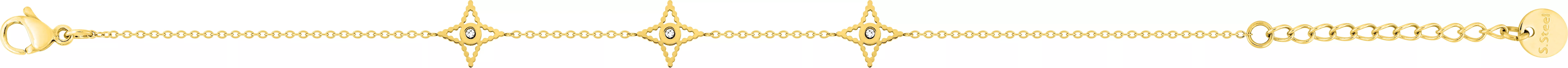 Bracelet Acier Doré Suriya Cristal Blanc - Bracelet en Acier - Bijoux en Vogue