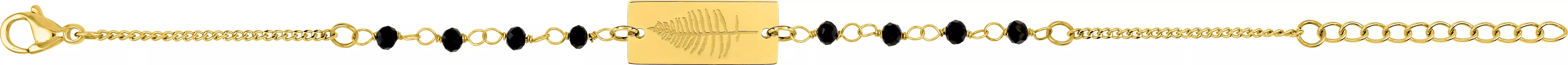 Bracelet Acier Doré Serikpa Cristal Noir - Bracelet en Acier - Bijoux en Vogue