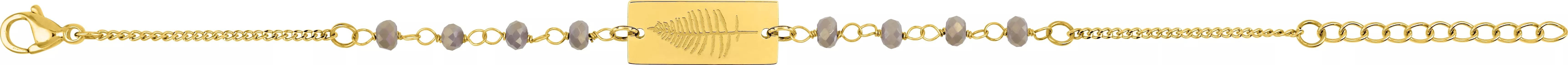 Bracelet Acier Doré Abarica Cristal Beige - Bracelet en Acier - Bijoux en Vogue