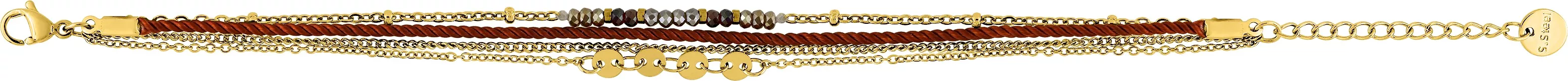 Bracelet Acier Doré Nylon Cristal - Bracelet en Acier - Bijoux en Vogue